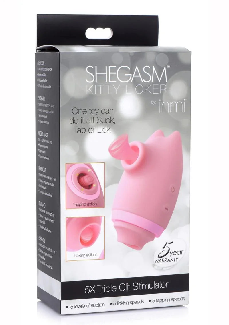 Inmi Shegasm Kitty Licker 5X Silicone Rechargeable Clit Stimulator - Buy At Luxury Toy X - Free 3-Day Shipping