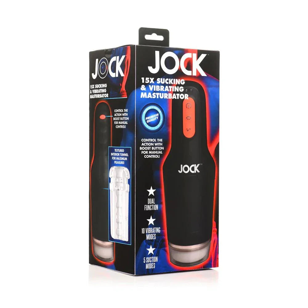 JOCK 15X Sucking & Vibrating Rechargeable Masturbator JOCK 15X Sucking & Vibrating Rechargeable Masturbator