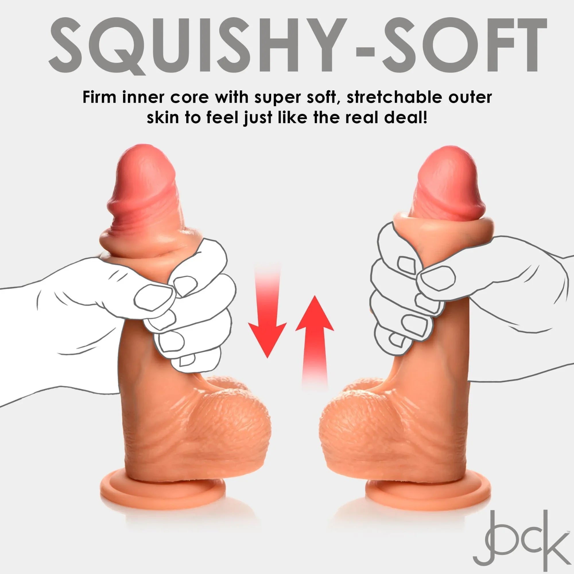 Jock Real Skin Silicone Dildo with Balls 8 in. Light - Buy At Luxury Toy X - Free 3-Day Shipping