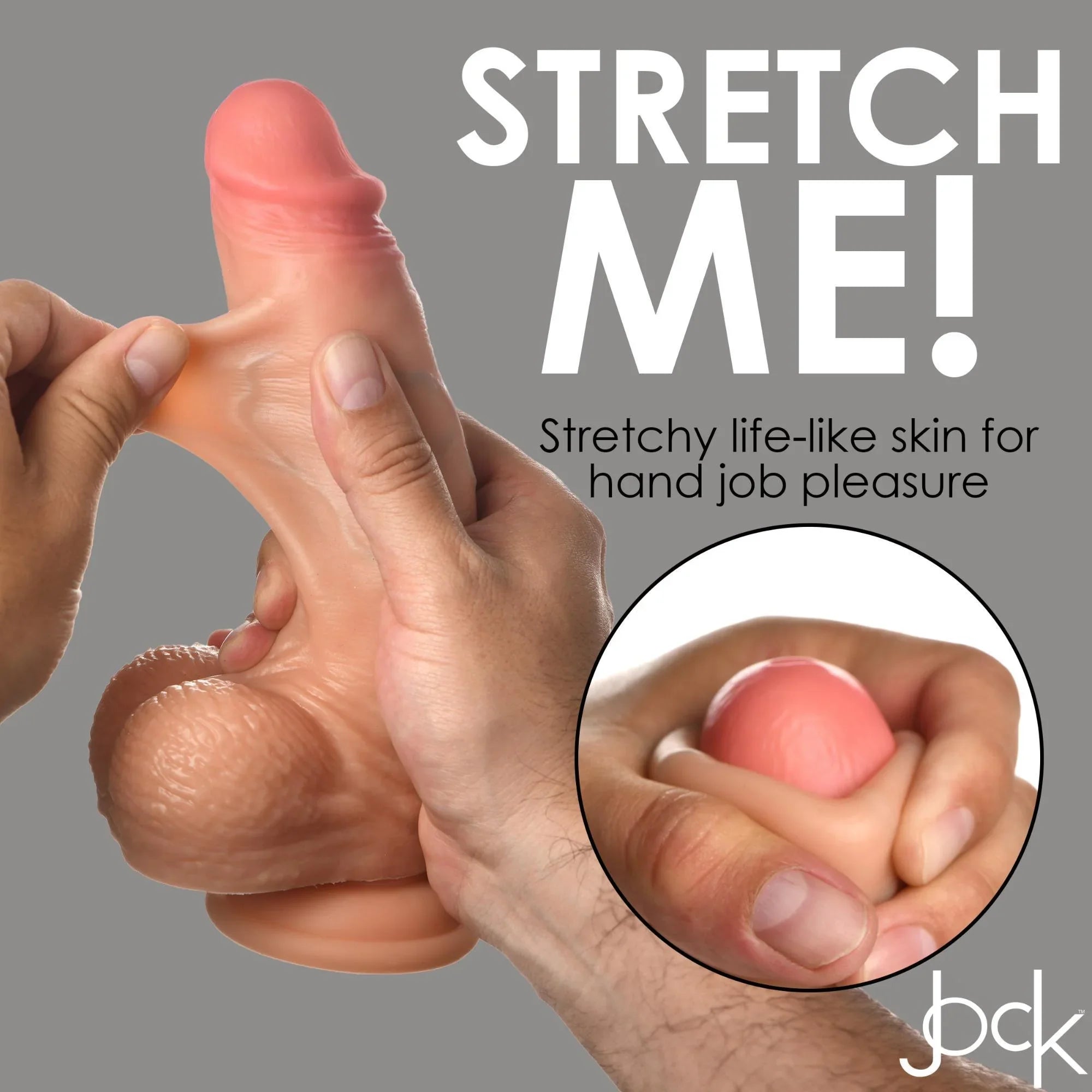 Jock Real Skin Silicone Dildo with Balls 8 in. Light - Buy At Luxury Toy X - Free 3-Day Shipping