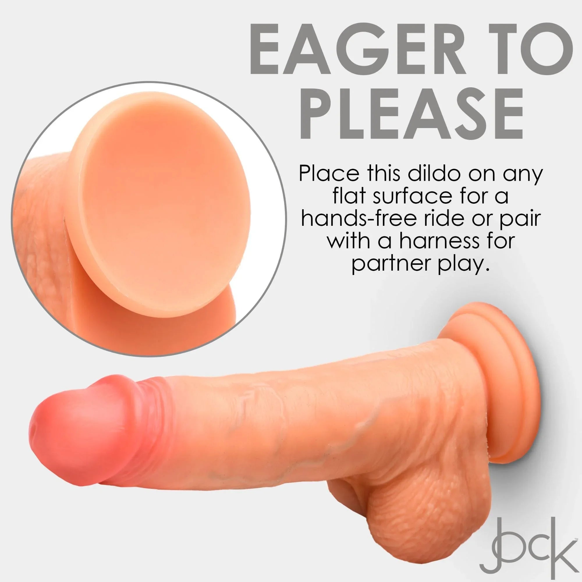 Jock Real Skin Silicone Dildo with Balls 8 in. Light - Buy At Luxury Toy X - Free 3-Day Shipping