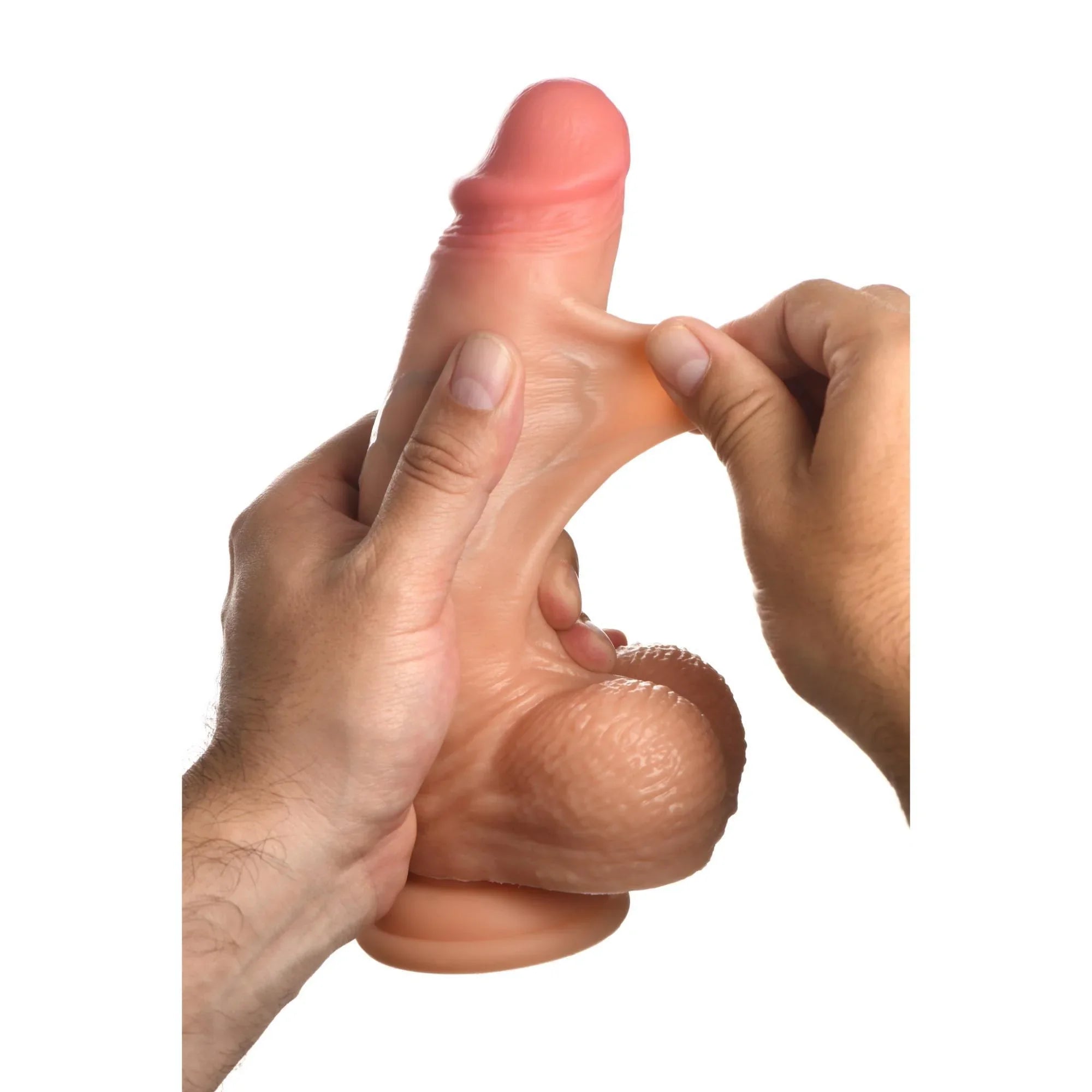 Jock Real Skin Silicone Dildo with Balls 8 in. Light - Buy At Luxury Toy X - Free 3-Day Shipping