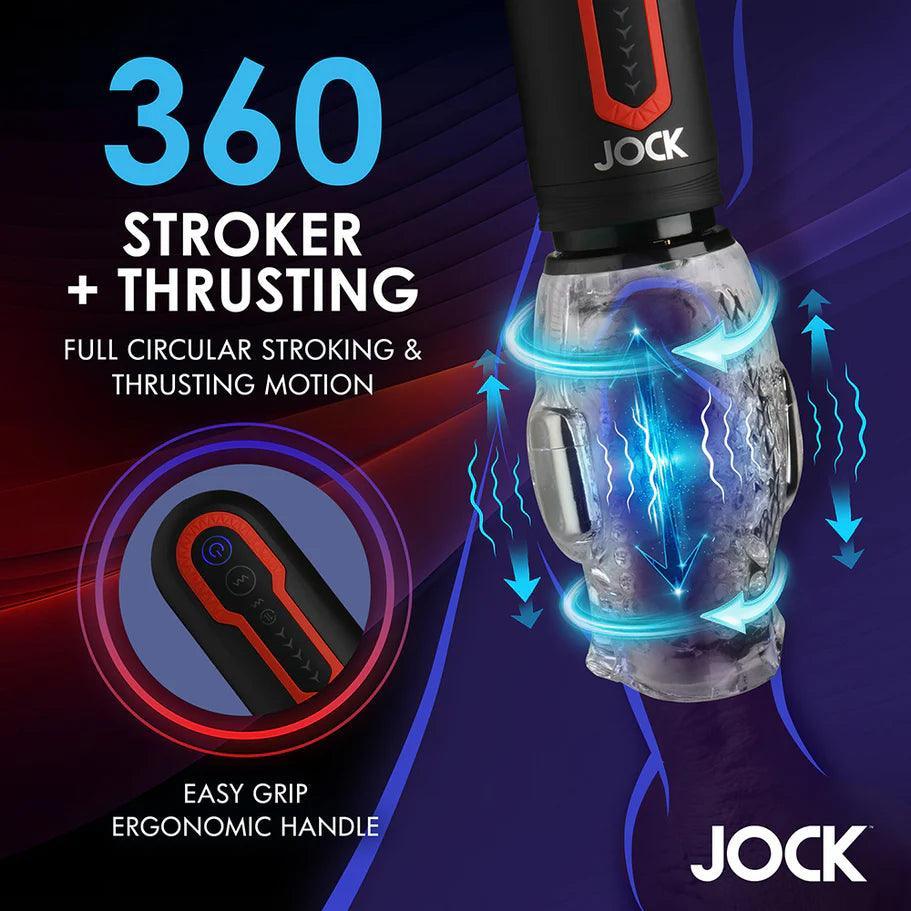 JOCK Spinning & Thrusting Masturbator with Dual Vibration - Buy At Luxury Toy X - Free 3-Day Shipping