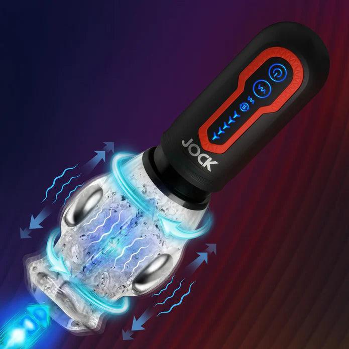 JOCK Spinning & Thrusting Masturbator with Dual Vibration - Buy At Luxury Toy X - Free 3-Day Shipping