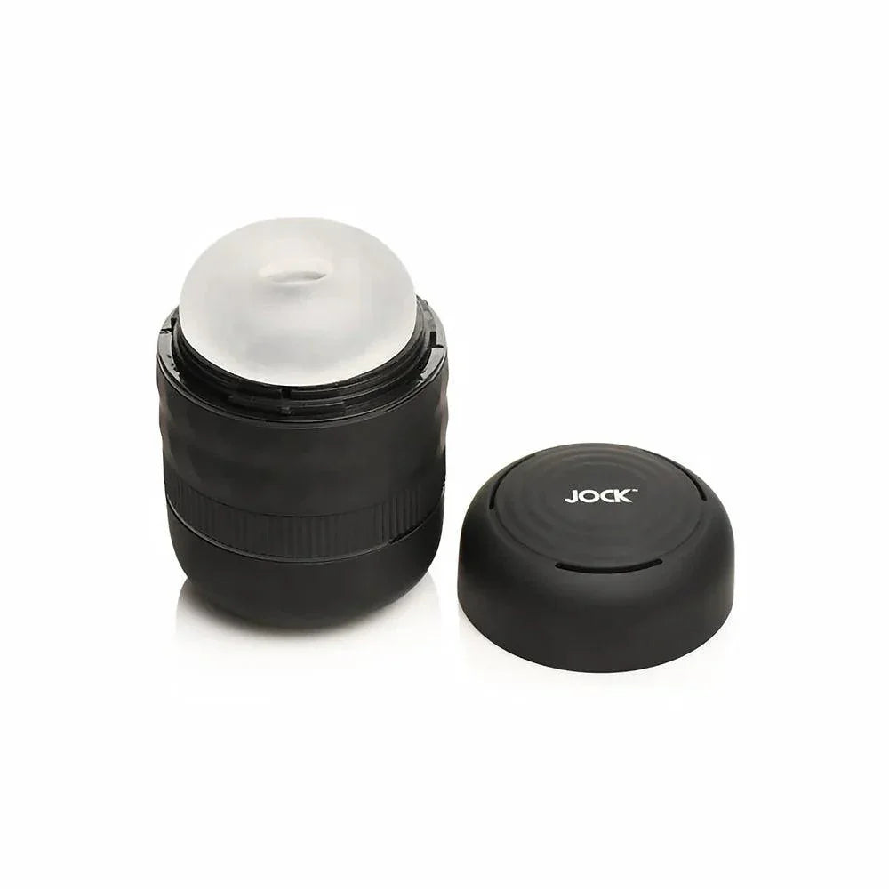 Jock Squeezable Tunnel Double Masturbator Clear - Buy At Luxury Toy X - Free 3-Day Shipping