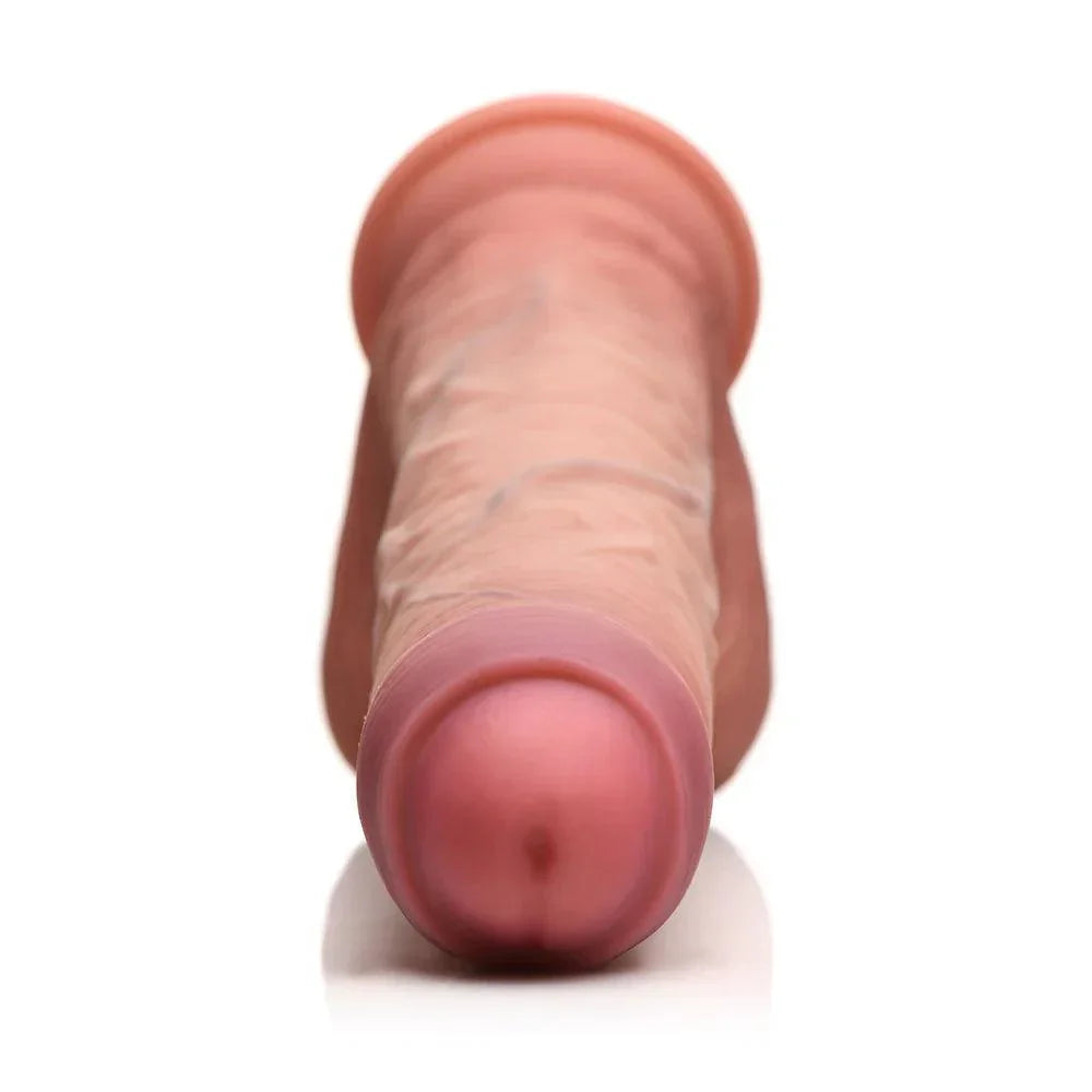 Jock Uncut Dual Density Silicone Dildo with Balls - Tan - Buy At Luxury Toy X - Free 3-Day Shipping