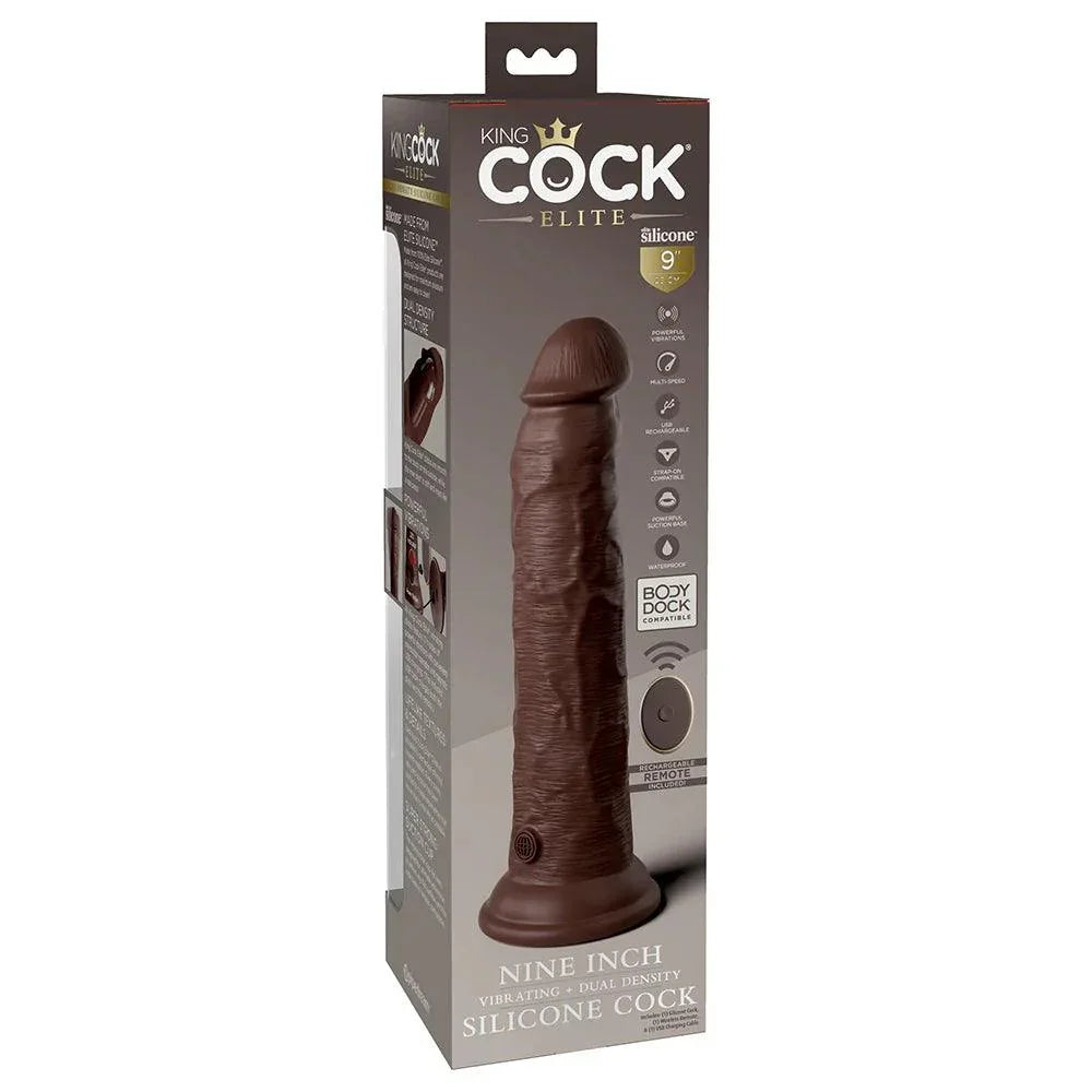 King Cock Elite 9 in. Vibrating Dual Density Silicone Realistic Dildo - Buy At Luxury Toy X - Free 3-Day Shipping