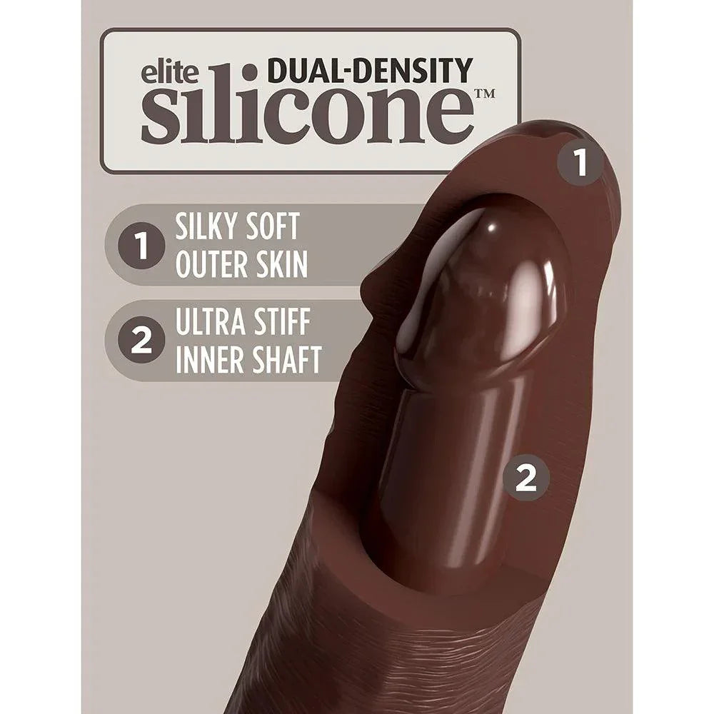 King Cock Elite 9 in. Vibrating Dual Density Silicone Realistic Dildo - Buy At Luxury Toy X - Free 3-Day Shipping