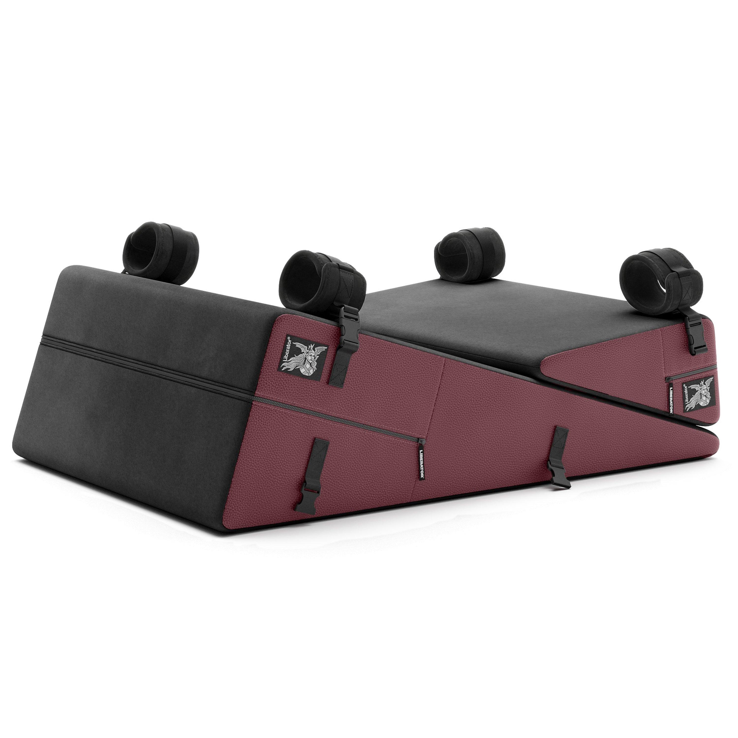 Liberator Black Label Wedge Ramp Combo with Cuffs- Two-Tone Ultraleather/Microfiber - Buy At Luxury Toy X - Free 3-Day Shipping