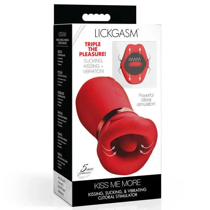 Lickgasm Kiss Me More Kissing, Sucking & Vibrating Rechargeable Silicone Clitoral Vibrator - Buy At Luxury Toy X - Free 3-Day Shipping