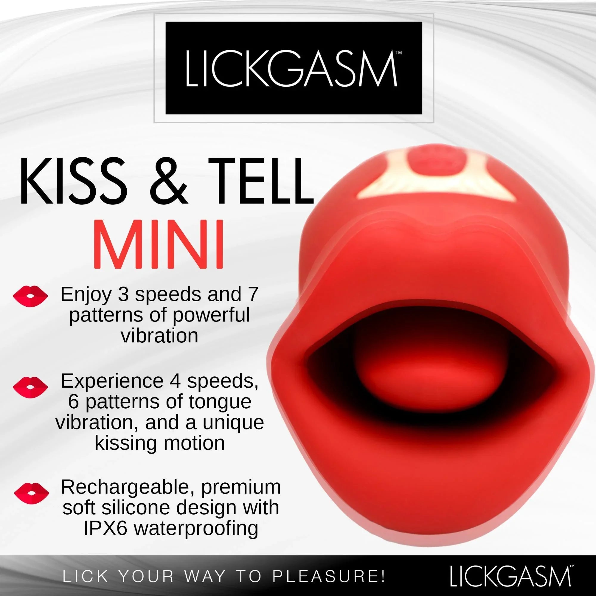 Lickgasm Lickgasm Kiss & Tell Mini Kissing & Vibrating Clitoral Stimulator - Buy At Luxury Toy X - Free 3-Day Shipping