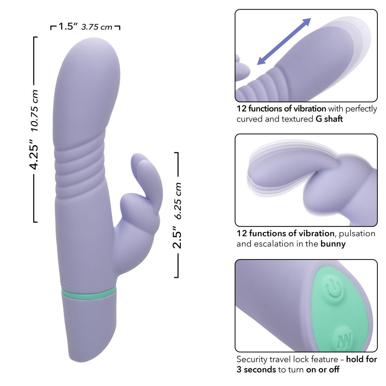 Love Bunny Thrusting Bunny Rechargeable Silicone Rabbit Vibrator - Buy At Luxury Toy X - Free 3-Day Shipping