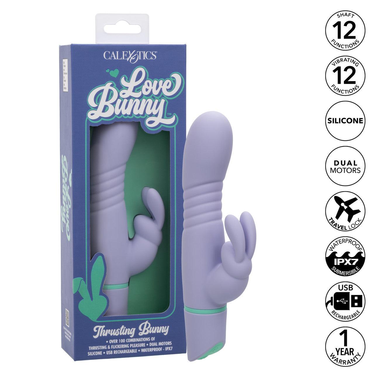 Love Bunny Thrusting Bunny Rechargeable Silicone Rabbit Vibrator - Buy At Luxury Toy X - Free 3-Day Shipping