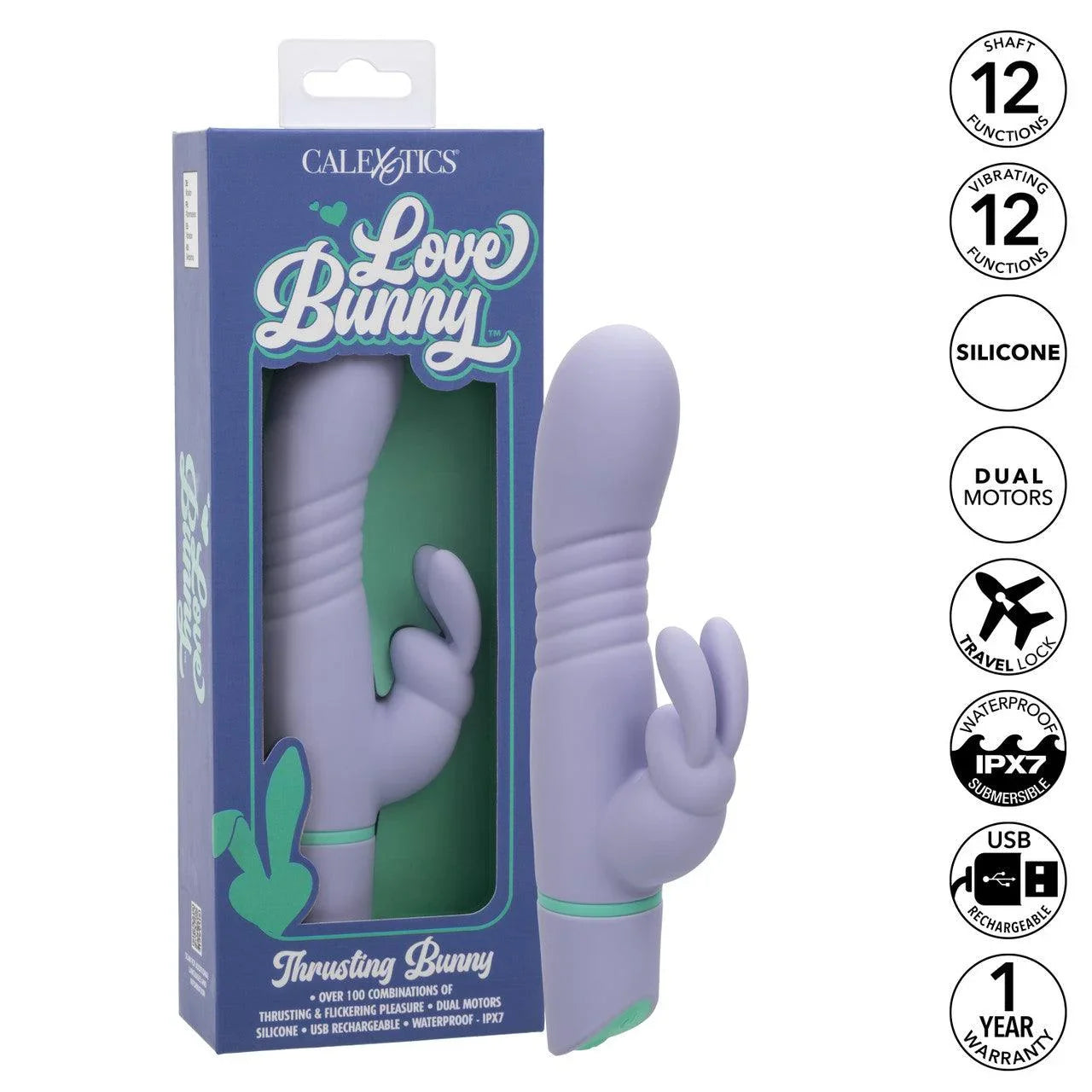 Love Bunny Thrusting Bunny Rechargeable Silicone Rabbit Vibrator - Buy At Luxury Toy X - Free 3-Day Shipping