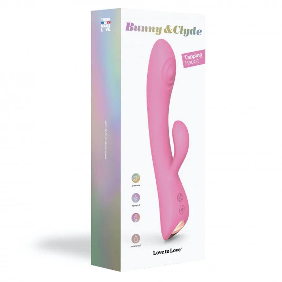 Love to Love Bunny & Clyde Rechargeable Tapping Rabbit Silicone Vibrator - Buy At Luxury Toy X - Free 3-Day Shipping