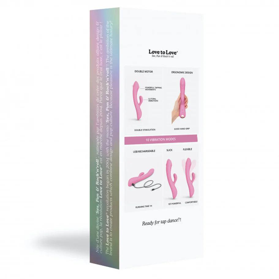 Love to Love Bunny & Clyde Rechargeable Tapping Rabbit Silicone Vibrator - Buy At Luxury Toy X - Free 3-Day Shipping