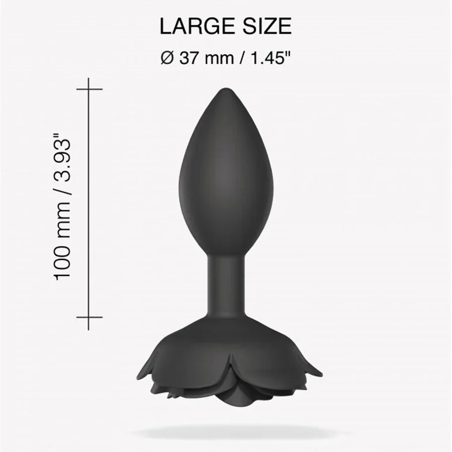 Love to Love Open Roses Silicone Anal Plug – Black Onyx (Large) - Buy At Luxury Toy X - Free 3-Day Shipping
