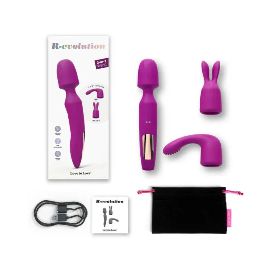 Love to Love R-evolution Rechargeable 3-in-1 Wand Vibrator - Buy At Luxury Toy X - Free 3-Day Shipping