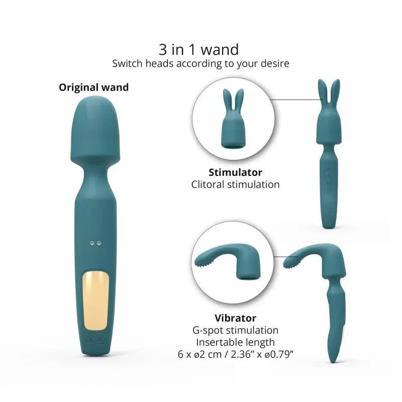 Love to Love R-evolution Rechargeable 3-in-1 Wand Vibrator - Buy At Luxury Toy X - Free 3-Day Shipping