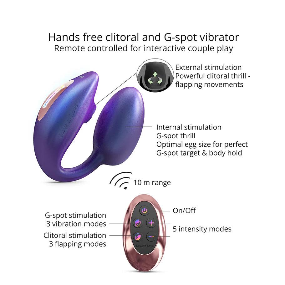 Love to Love Wonderlover Rechargeable Silicone Dual Vibrator with Remote - Buy At Luxury Toy X - Free 3-Day Shipping