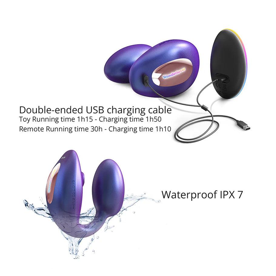 Love to Love Wonderlover Rechargeable Silicone Dual Vibrator with Remote - Buy At Luxury Toy X - Free 3-Day Shipping