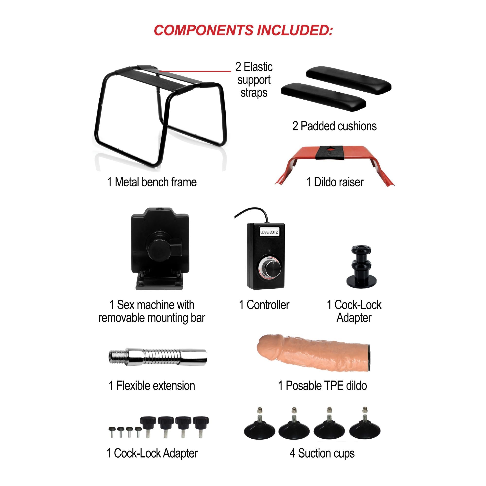 Lovebotz 4-in-1 Bangin Bench w/ Sex Machine - Buy At Luxury Toy X - Free 3-Day Shipping