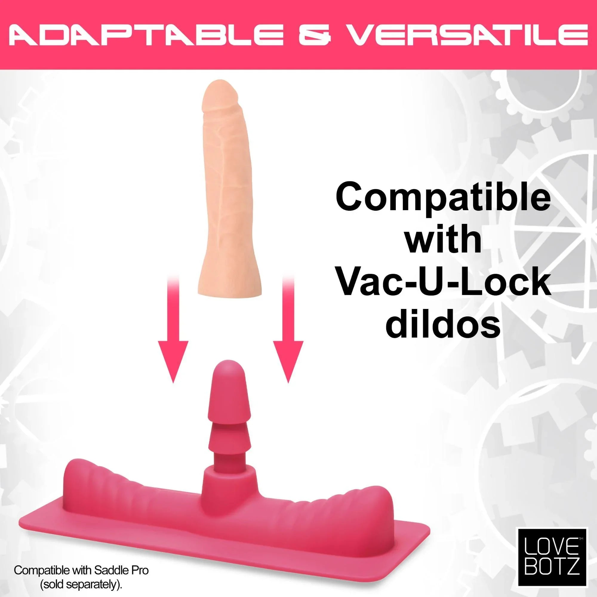 LoveBotz Saddle Adapter with Silicone Dildo - Buy At Luxury Toy X - Free 3-Day Shipping