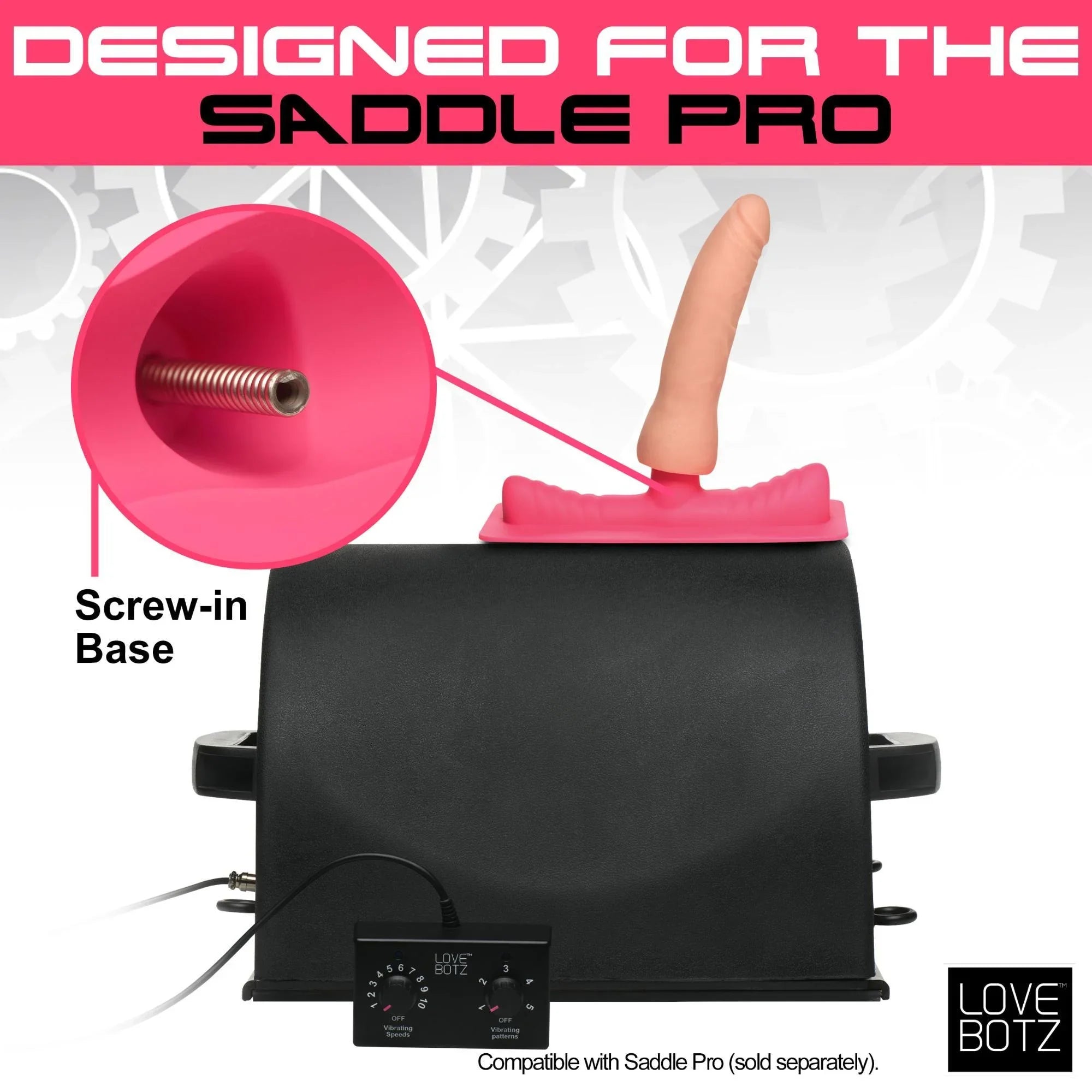 LoveBotz Saddle Adapter with Silicone Dildo - Buy At Luxury Toy X - Free 3-Day Shipping