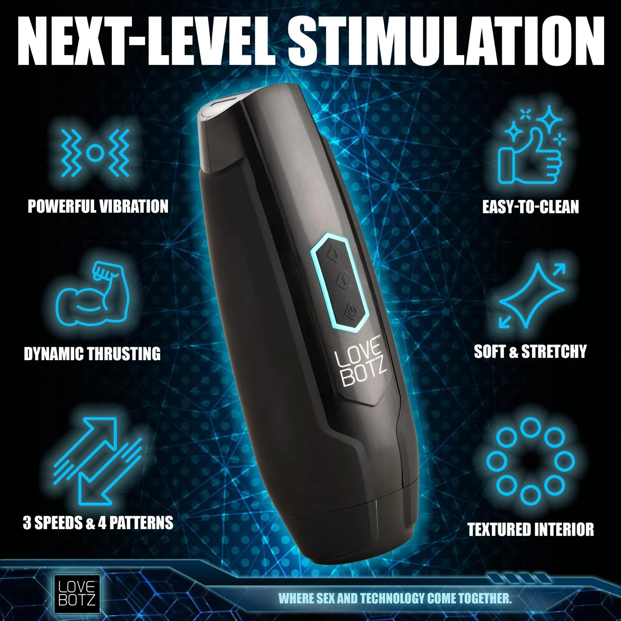 LoveBotz The Milker Max 14X Thrusting & Vibrating Masturbator - Buy At Luxury Toy X - Free 3-Day Shipping