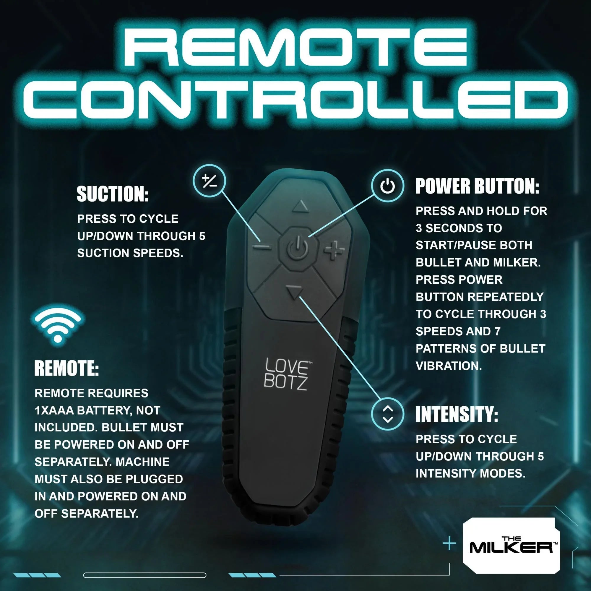 Lovebotz The Milker Max Edition Rechargeable Thrusting & Vibrating Masturbator With Remote - Buy At Luxury Toy X - Free 3-Day Shipping
