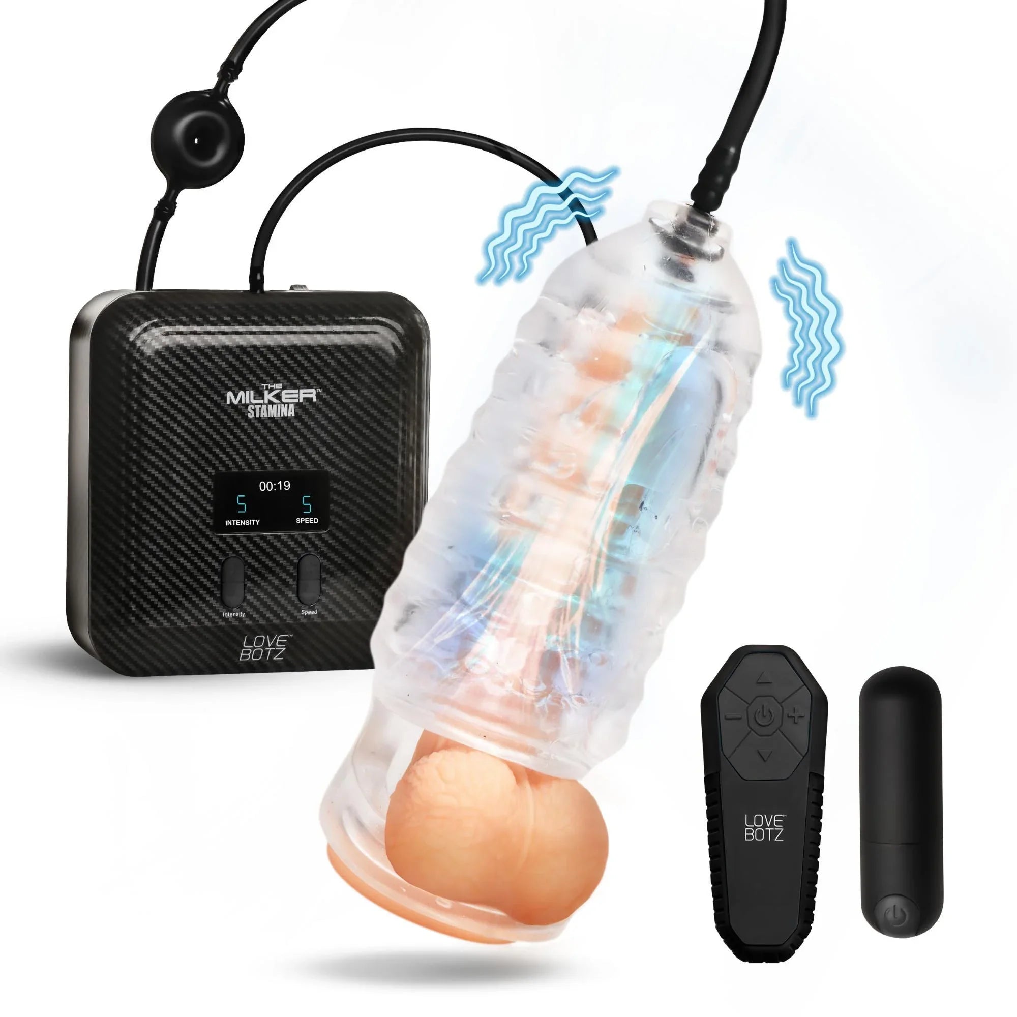 Lovebotz The Milker Max Edition Rechargeable Thrusting & Vibrating Masturbator With Remote - Buy At Luxury Toy X - Free 3-Day Shipping