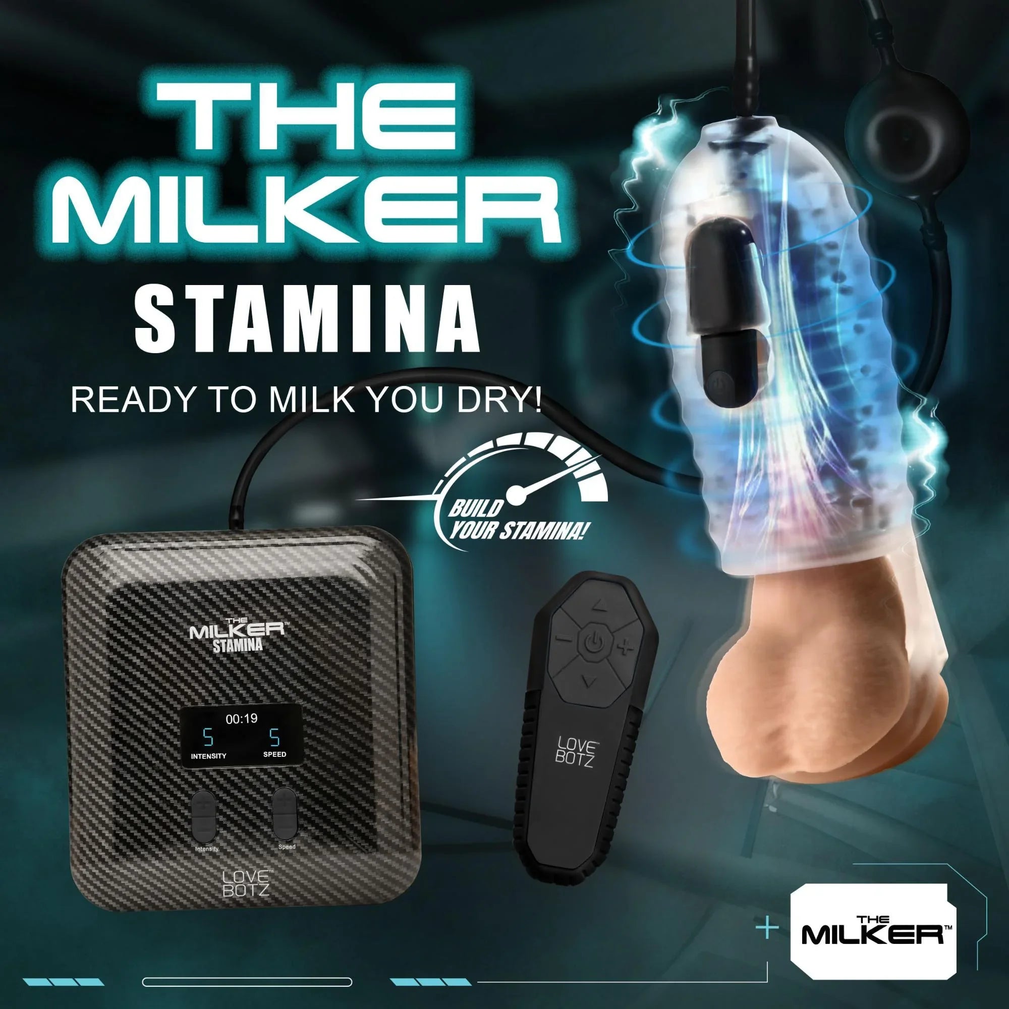 Lovebotz The Milker Max Edition Rechargeable Thrusting & Vibrating Masturbator With Remote - Buy At Luxury Toy X - Free 3-Day Shipping