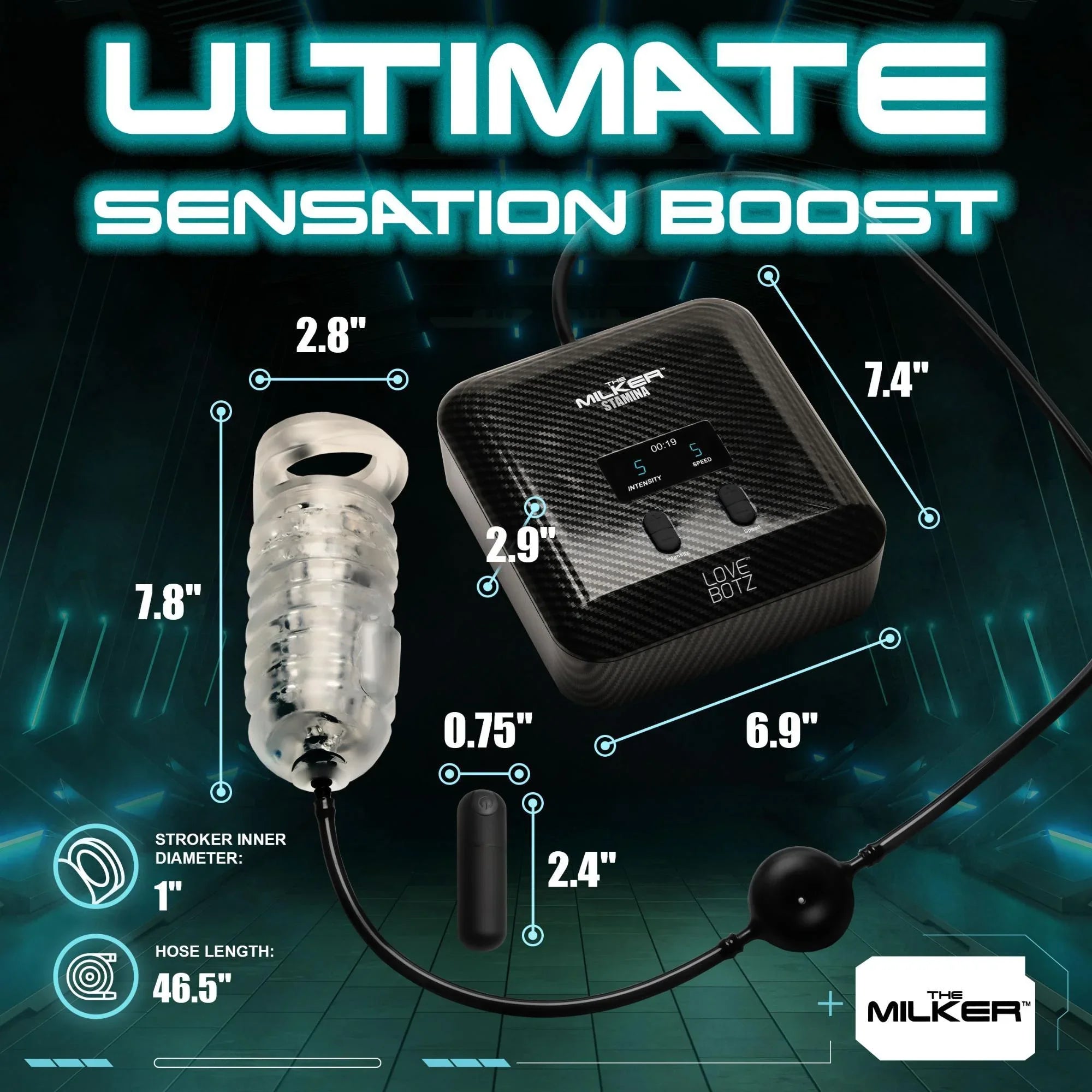 Lovebotz The Milker Max Edition Rechargeable Thrusting & Vibrating Masturbator With Remote - Buy At Luxury Toy X - Free 3-Day Shipping