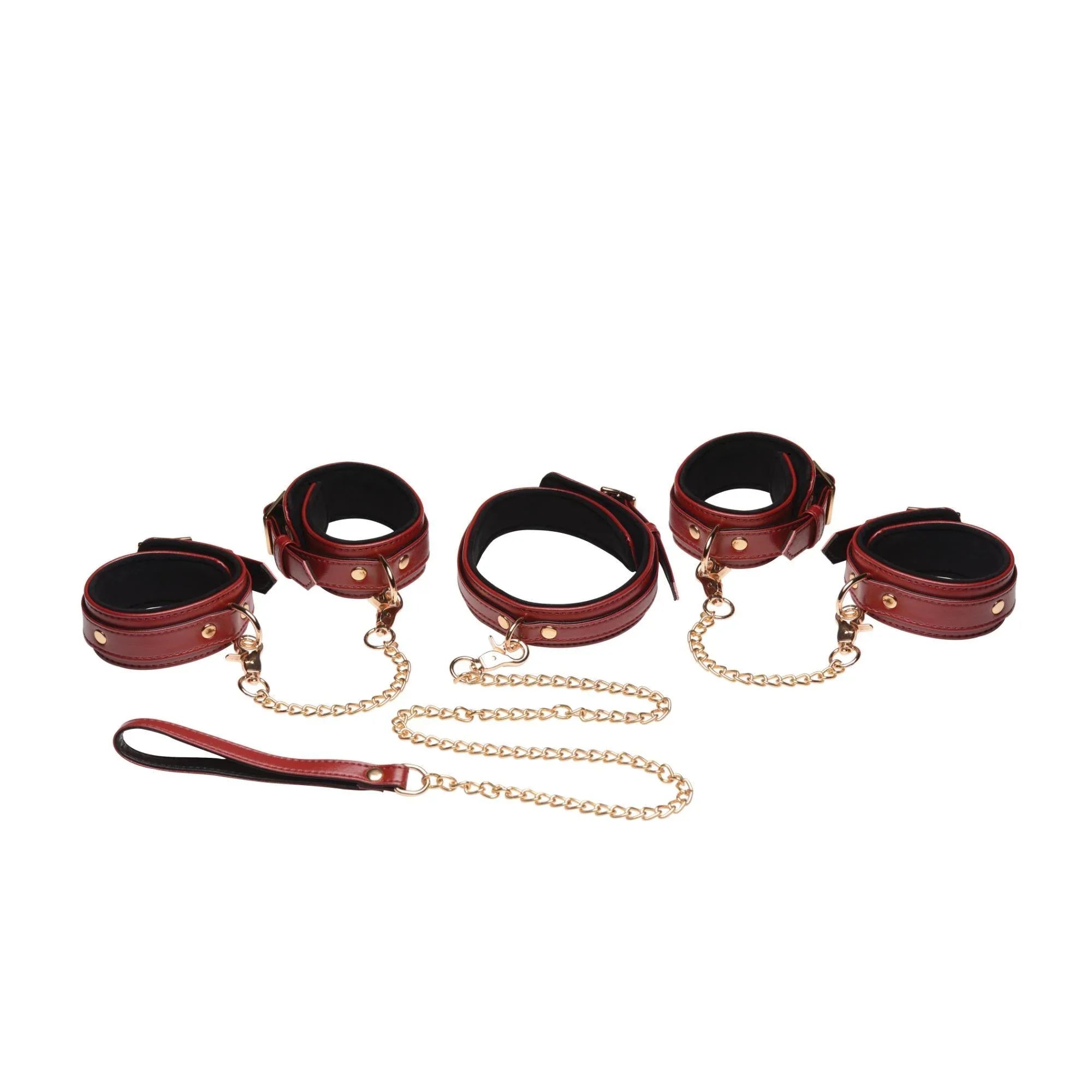 Master Series Bondage Set Cuffs, Collar, & Leash (6 piece) - Buy At Luxury Toy X - Free 3-Day Shipping