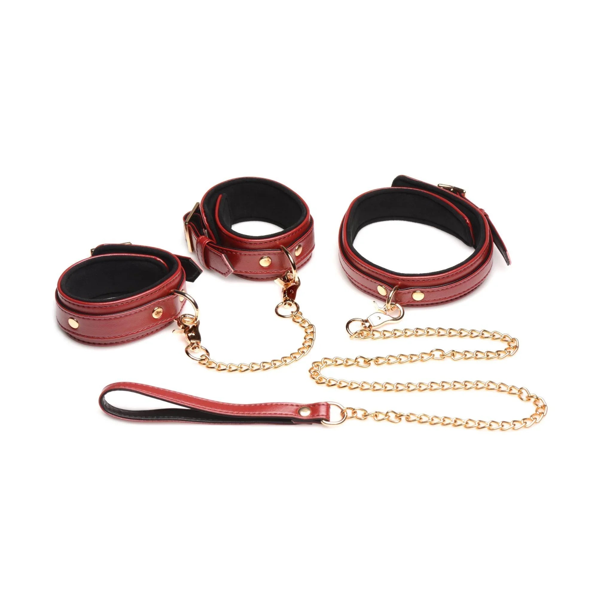 Master Series Bondage Set Cuffs, Collar, & Leash (6 piece) - Buy At Luxury Toy X - Free 3-Day Shipping