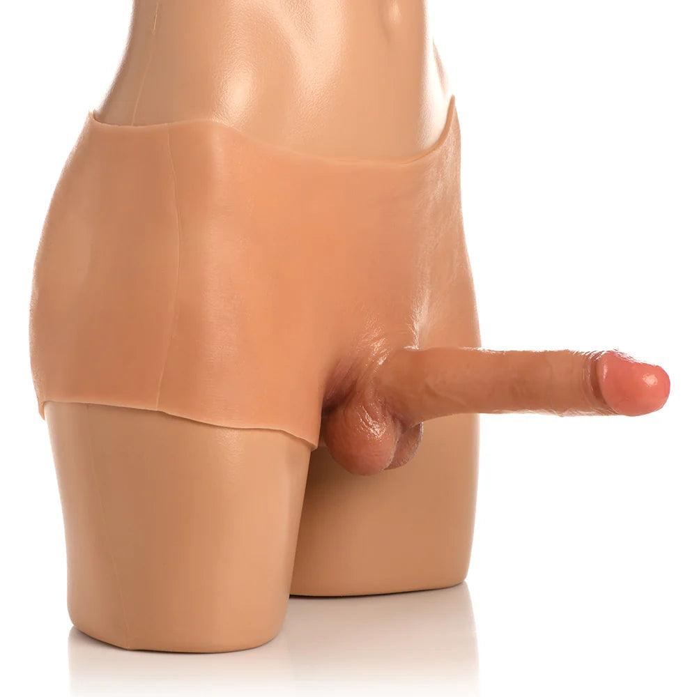 Master Series Boner Brief Penis Panties with Posable Dildo - Vanilla - Buy At Luxury Toy X - Free 3-Day Shipping