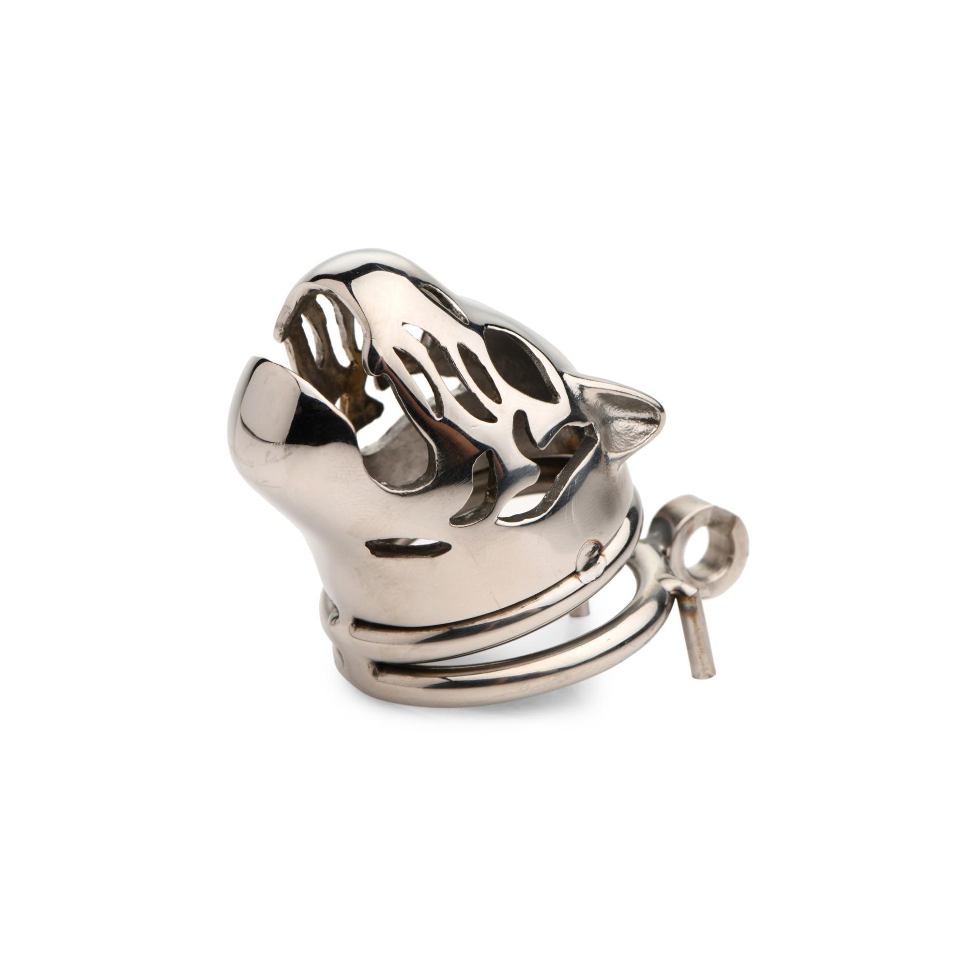 Master Series Caged Cougar Stainless Steel Locking Chastity Cage - Buy At Luxury Toy X - Free 3-Day Shipping