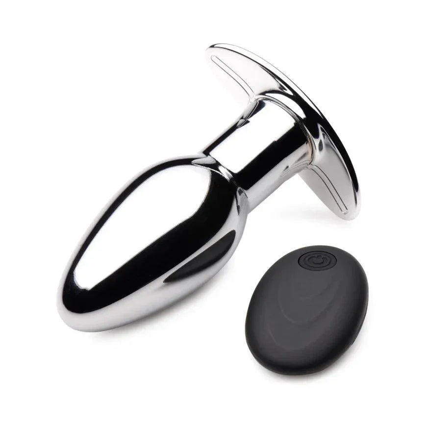 Master Series Chrome Blast 7X Rechargeable Anal Plug with Remote Control - Small - Buy At Luxury Toy X - Free 3-Day Shipping