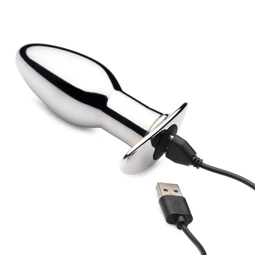 Master Series Chrome Blast 7X Rechargeable Anal Plug with Remote Control - Small - Buy At Luxury Toy X - Free 3-Day Shipping