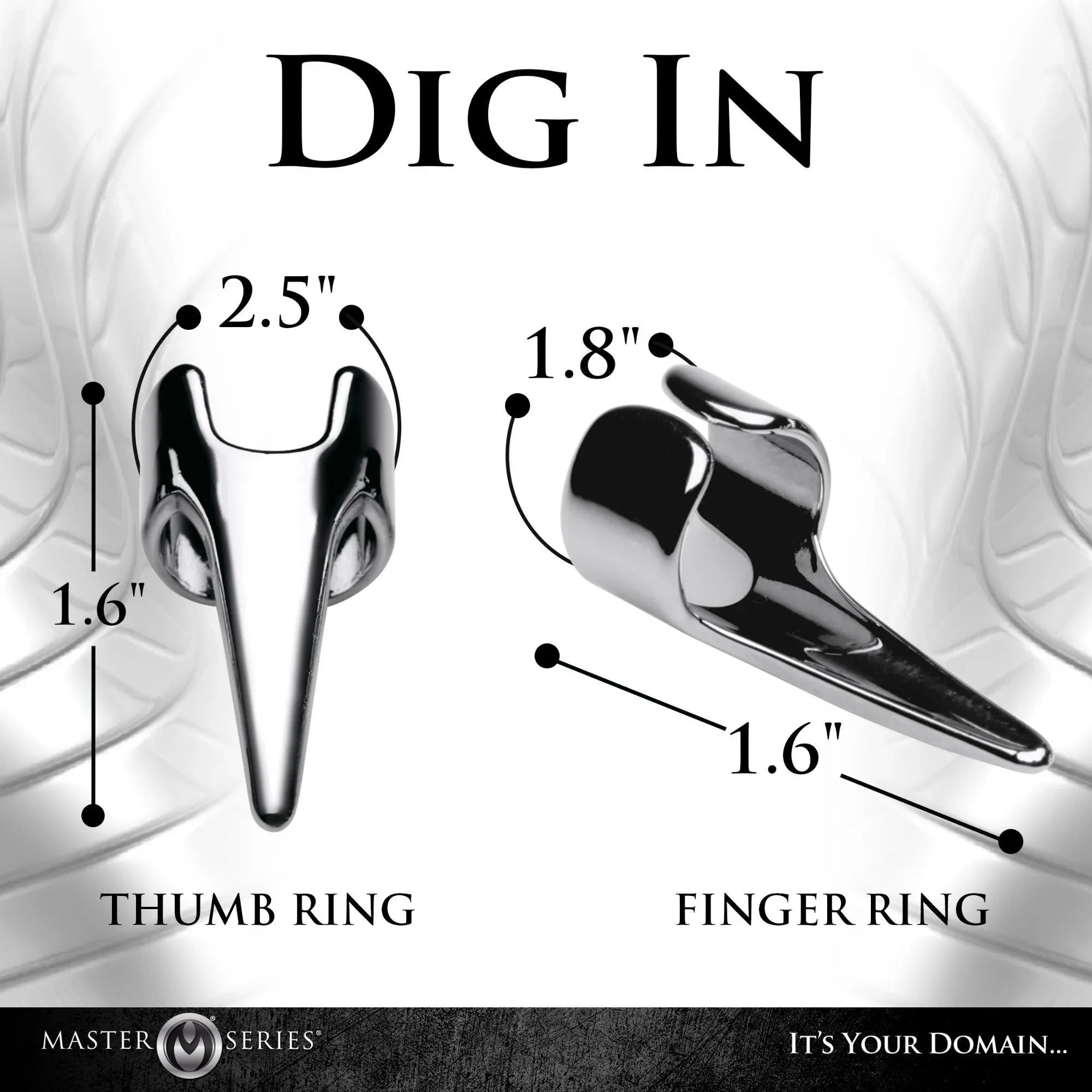 Master Series Clawed Sensation Stainless Steel Play Rings (5 Piece) - Buy At Luxury Toy X - Free 3-Day Shipping