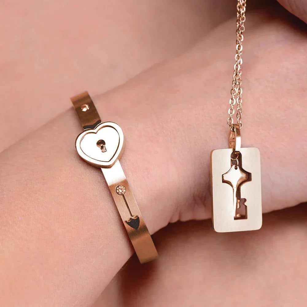 Master Series Cuffed Locking Bracelet & Key Necklace - Buy At Luxury Toy X - Free 3-Day Shipping