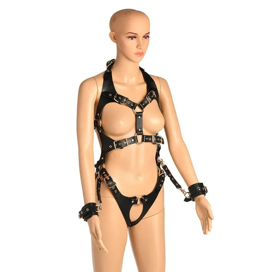 Master Series Harness with Restraints - Black/Gold - Buy At Luxury Toy X - Free 3-Day Shipping