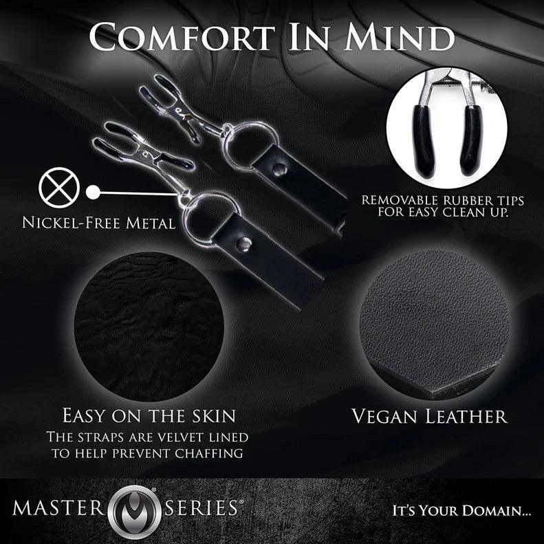 Master Series Spread Labia Spreader Straps with Clitoral Clamps - Buy At Luxury Toy X - Free 3-Day Shipping