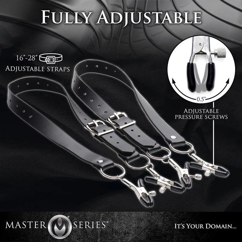 Master Series Spread Labia Spreader Straps with Clitoral Clamps - Buy At Luxury Toy X - Free 3-Day Shipping