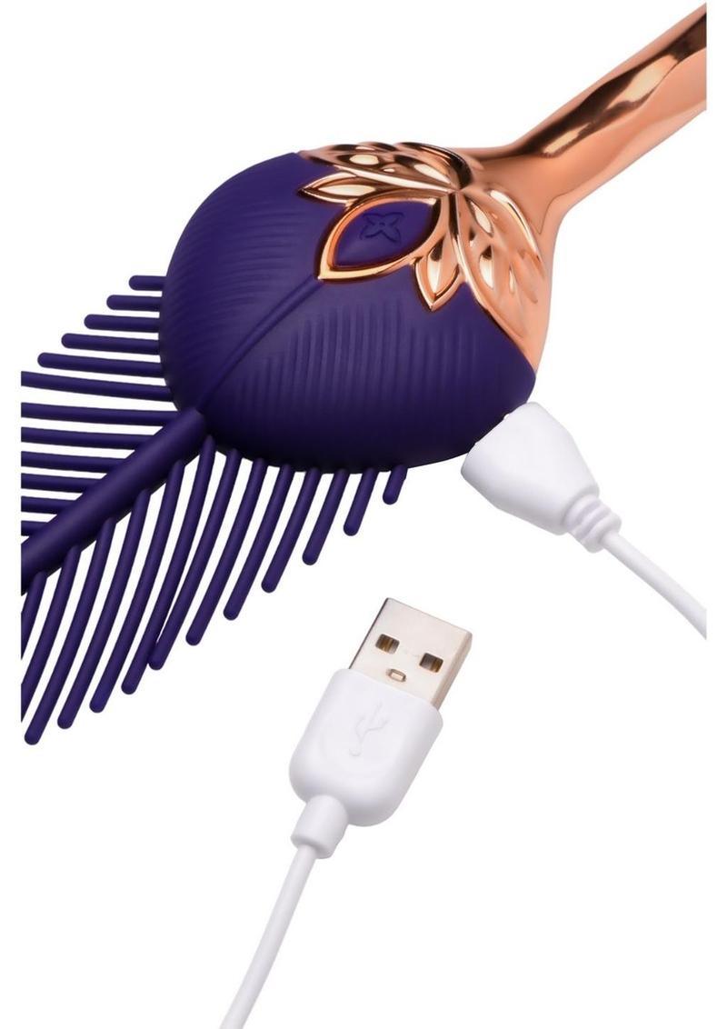 Master Series The Tickler Vibrating Rechargeable Silicone Feather Tickler - Buy At Luxury Toy X - Free 3-Day Shipping