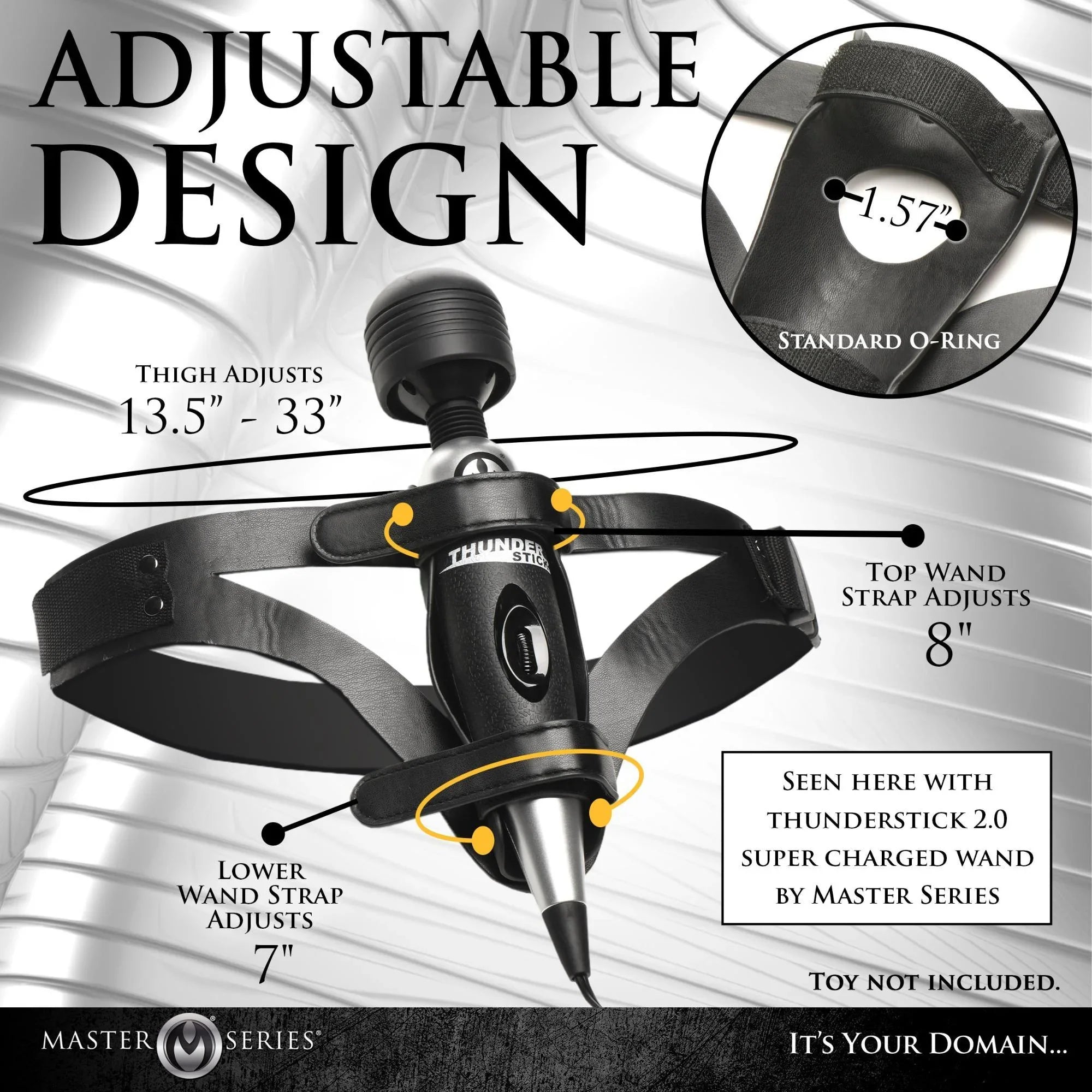 Master Series Thunder Strap Wand Thigh Harness - Black - Buy At Luxury Toy X - Free 3-Day Shipping