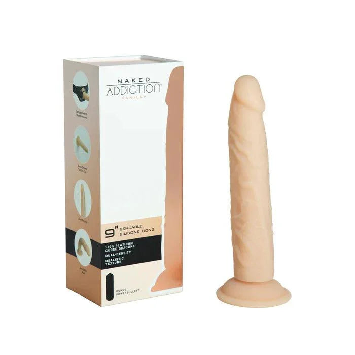 Naked Addiction Silicone Dual Density Bendable Dildo 9in - Buy At Luxury Toy X - Free 3-Day Shipping
