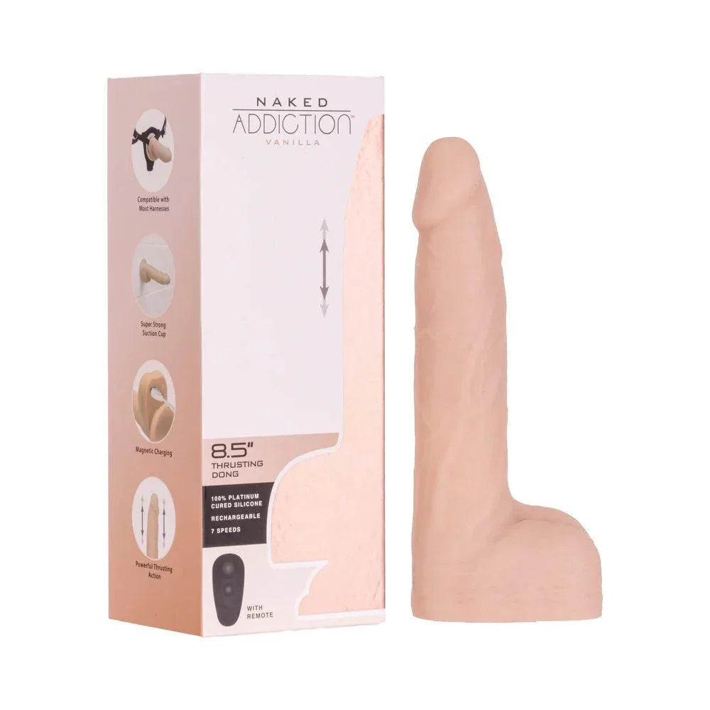 Naked Addiction Thrusting Dong with Remote 8.5 in. - Buy At Luxury Toy X - Free 3-Day Shipping