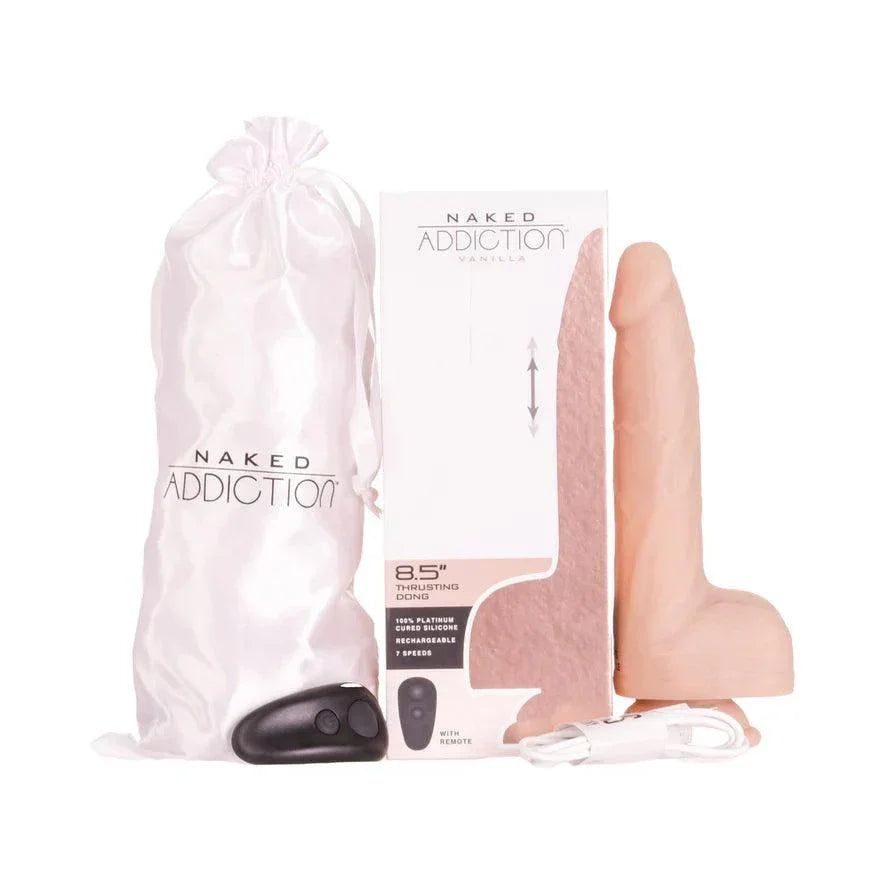 Naked Addiction Thrusting Dong with Remote 8.5 in. - Buy At Luxury Toy X - Free 3-Day Shipping