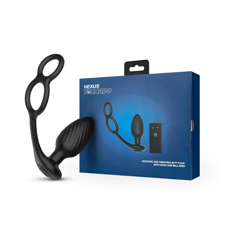 Nexus Tornado Cock and Ball Ring Rotating and Vibrating Butt Plug with Remote Control - Buy At Luxury Toy X - Free 3-Day Shipping